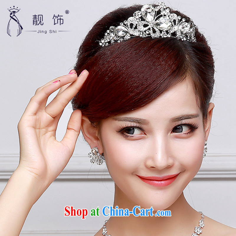 Beautiful ornaments 2015 new bridal jewelry diamond jewelry bridal wedding supplies Crown necklace earrings 3-Piece Crown suite 004, beautiful ornaments JinGSHi), and on-line shopping