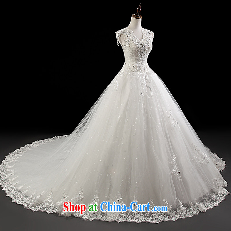 Love, Ms Audrey EU Yuet-mee, RobinIvy), Japan, and the ROK wedding dresses 2015 spring and summer new shoulders V collar tail diamond jewelry marriages H 13,840 white XL, Paul love, Ms Audrey EU, and shopping on the Internet