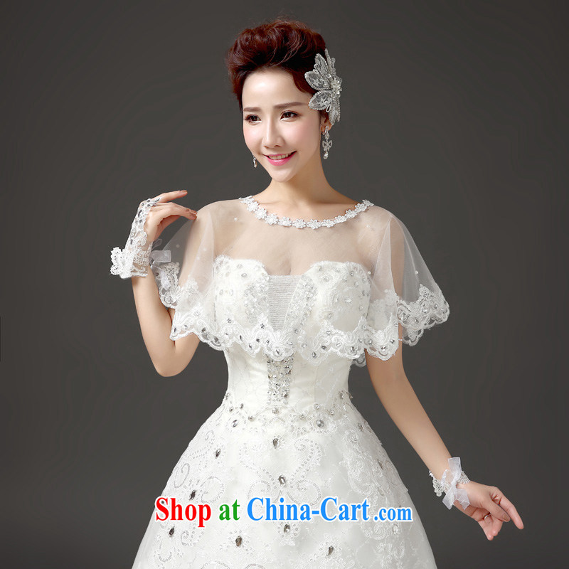 (Quakers) estimated 2015 bride's new lace water drill shawl Korean video thin sunscreen wedding dresses accessories accessories bridal wedding shawl white white are, thick thin, good wear, and friends (LANYI), online shopping