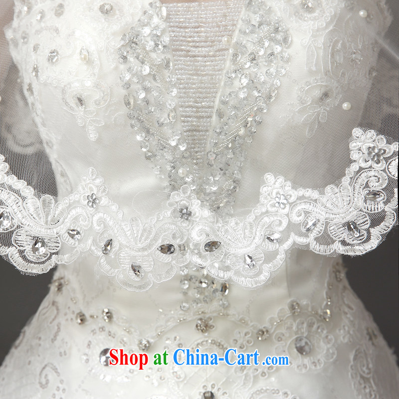 (Quakers) estimated 2015 bride's new lace water drill shawl Korean video thin sunscreen wedding dresses accessories accessories bridal wedding shawl white white are, thick thin, good wear, and friends (LANYI), online shopping