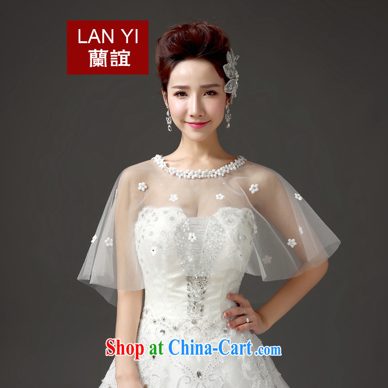 Estimated 2015 Quaker marriages wedding dresses accessories shawl Korean lace flower graphics thin sunscreen shawl bridal wedding shawl white white one size thick thin are better through