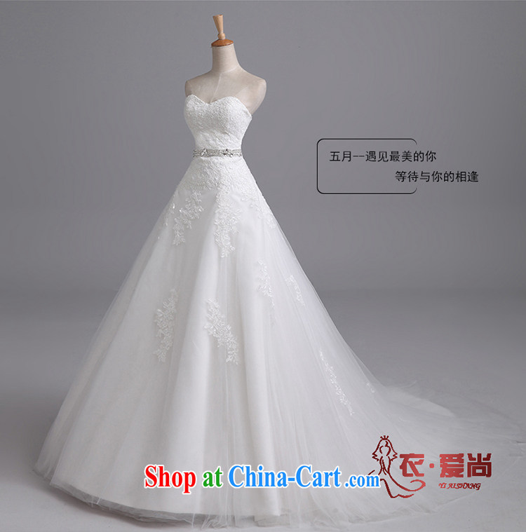 Bridal wedding dresses new 2015 long-tail Princess straps, Korean marriage lace bare chest crowsfoot wedding white S pictures, price, brand platters! Elections are good character, the national distribution, so why buy now enjoy more preferential! Health