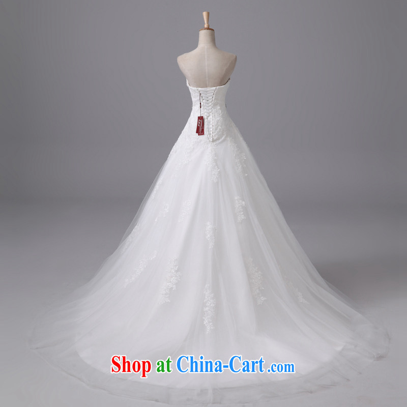 Bridal wedding dresses new 2015 long-tail Princess straps, Korean marriage lace bare chest crowsfoot wedding white S clothing, love, and shopping on the Internet