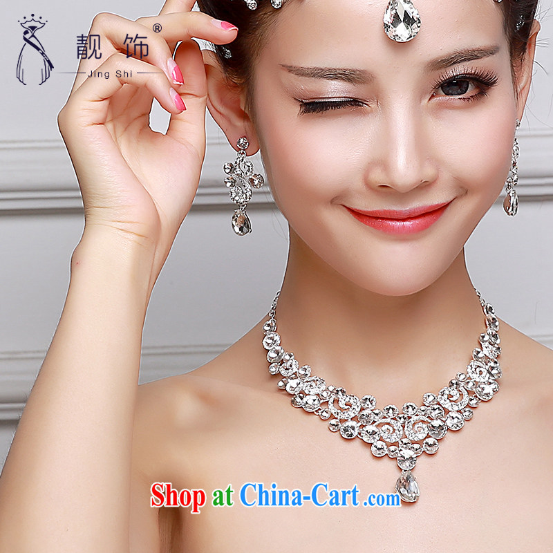 Beautiful ornaments 2015 new brides and ornaments necklaces Ear Ornaments Kit alloy water drilling bridal Crown wedding accessories accessories wedding supplies white-trim 019, beautiful ornaments JinGSHi), and shopping on the Internet