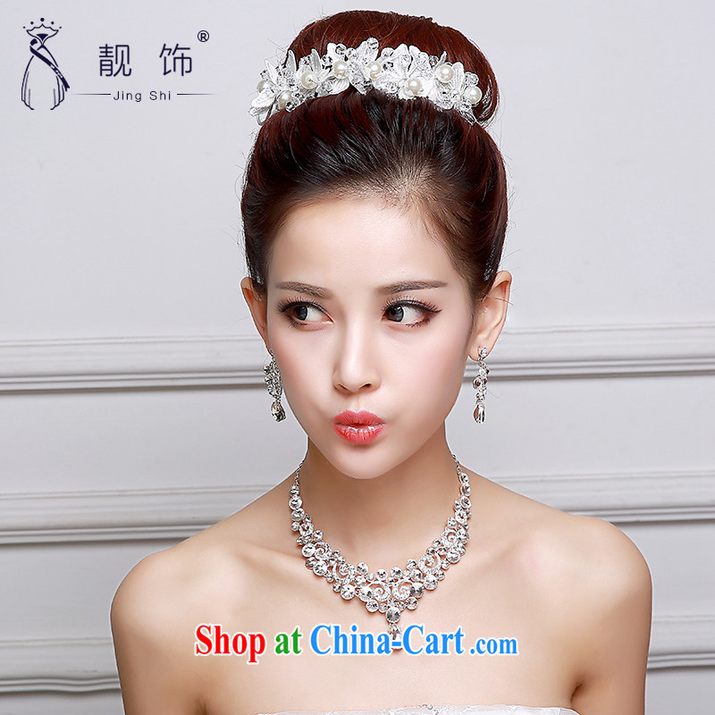 Beautiful ornaments 2015 new bride's head-dress necklace Ear Ornaments Kit Korean-style only the US bridal Crown wedding accessories accessories wedding supplies Korean-style only the head-014, beautiful ornaments JinGSHi), online shopping