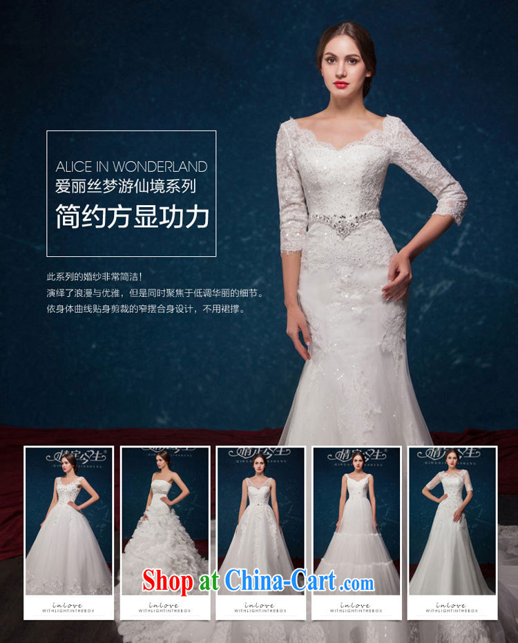 Love Life 2015 summer new European and American style Big stylish field shoulder V collar lace inserts drill sexy tail wedding wedding dress white XXL pictures, price, brand platters! Elections are good character, the national distribution, so why buy now enjoy more preferential! Health