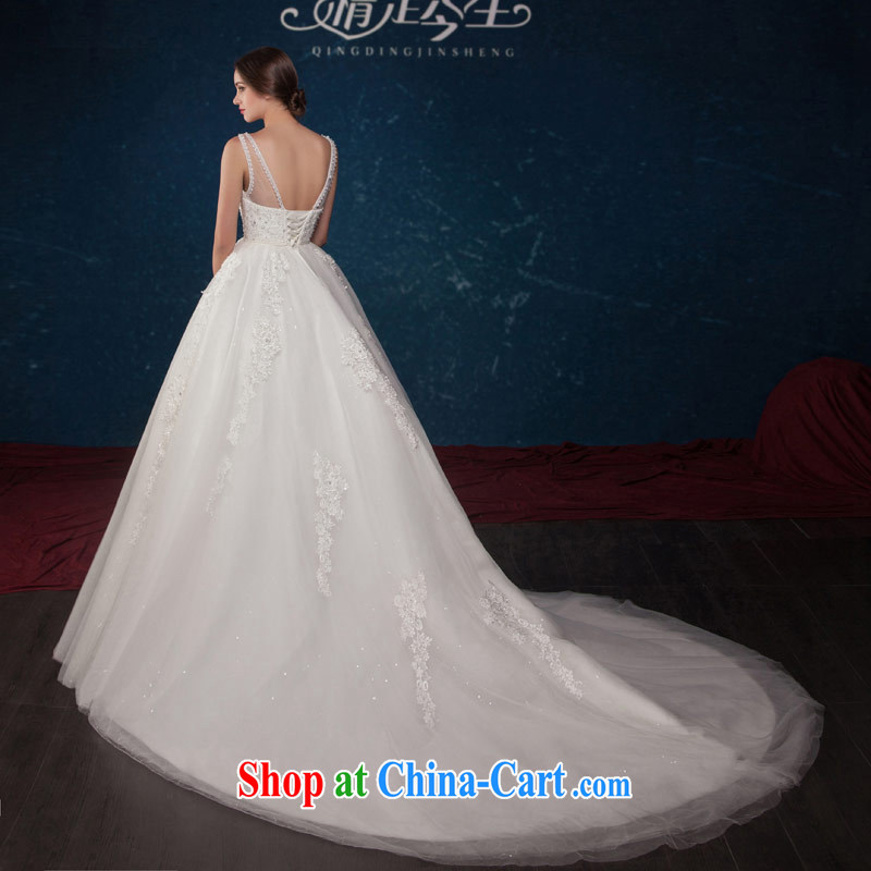 Love Life 2015 summer new minimalist white V collar lace high waist larger tail wedding wedding dress white XL, love life, and shopping on the Internet