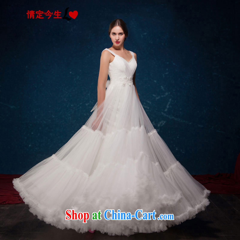 Love Life 2015 summer new European and American minimalist fairy a Field shoulder wedding dresses romantic A field shaggy dress upscale wedding dress White made for a