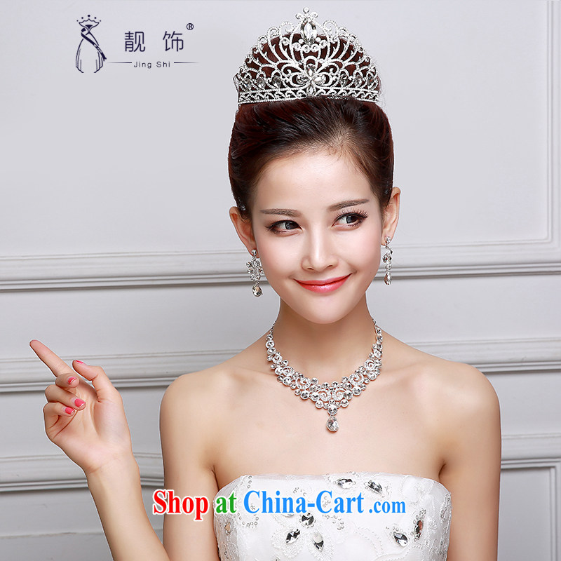 Beautiful ornaments 2015 new bridal headdress high alloy oversized bridal Princess Crown necklace earrings 3-Piece wedding accessories accessories Crowne Plaza 023