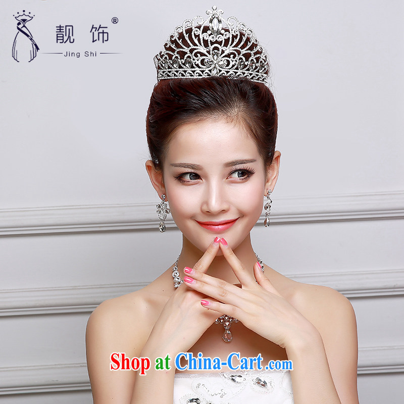 Beautiful ornaments 2015 new bridal headdress high alloy oversized bridal Princess Crown necklace earrings 3-Piece wedding accessories accessories Crown 023, beautiful ornaments JinGSHi), online shopping