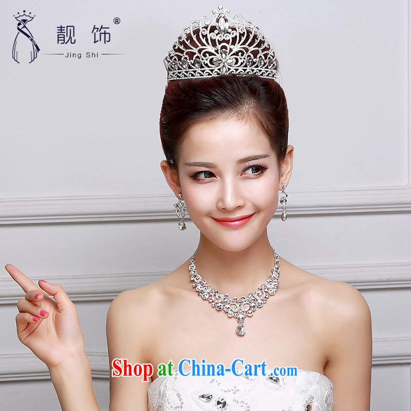 Beautiful ornaments 2015 new bridal headdress high alloy oversized bridal Princess Crown necklace earrings 3-Piece wedding accessories accessories Crown 023, beautiful ornaments JinGSHi), online shopping