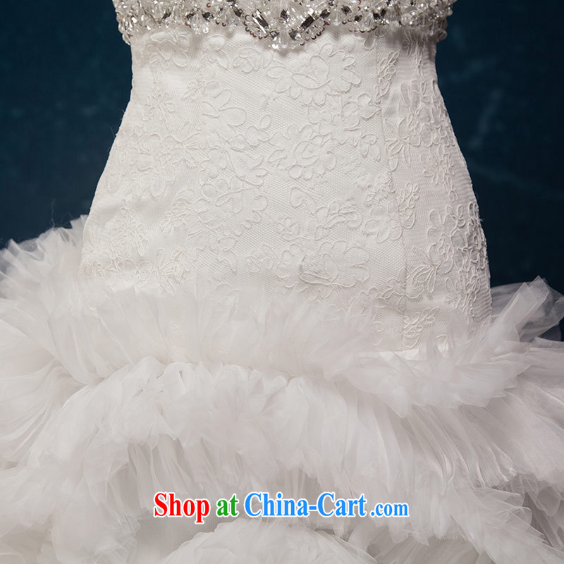 Love Life 2015 new European Big bridal romantic luxury feather large tail erase chest parquet drill wedding wedding dress white XL, love life, and shopping on the Internet