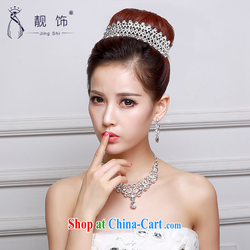 Beautiful ornaments 2015 new bridal headdress alloy bridal Crown necklace earrings 3-Piece wedding accessories accessories wedding supplies accessories alloy Crown 021, beautiful ornaments JinGSHi), shopping on the Internet