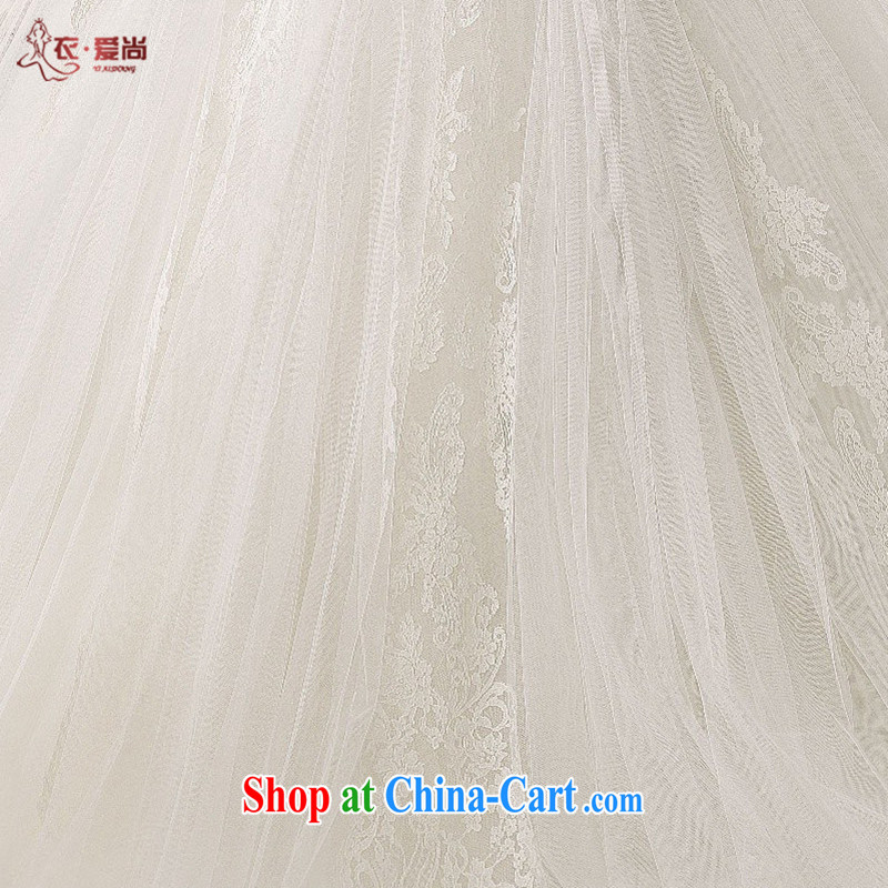 New summer 2015, Korean V collar double-shoulder-tail white high-end custom water drilling lace bridal wedding dresses the code white to make the $30 does not return, and love, and shopping on the Internet