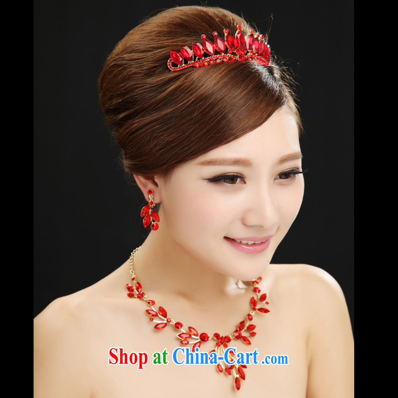7-Color 7 tone New Red wedding dresses necklaces ear fall Crown 3-Piece PS 031 3-piece set is code, 7-Color 7 tone, shopping on the Internet