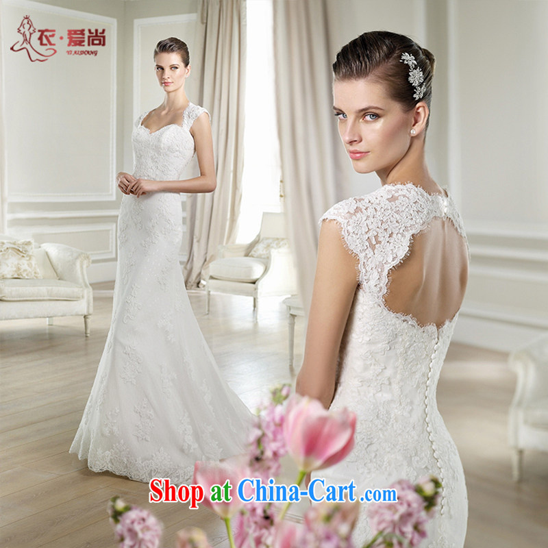 Yi is still love wedding dresses 2015 spring and summer new Korean-style marriages beauty graphics thin lace bridal shoulders A field dress tie-tail wedding dresses female white to make the $30 does not return clothing, love, and shopping on the Internet
