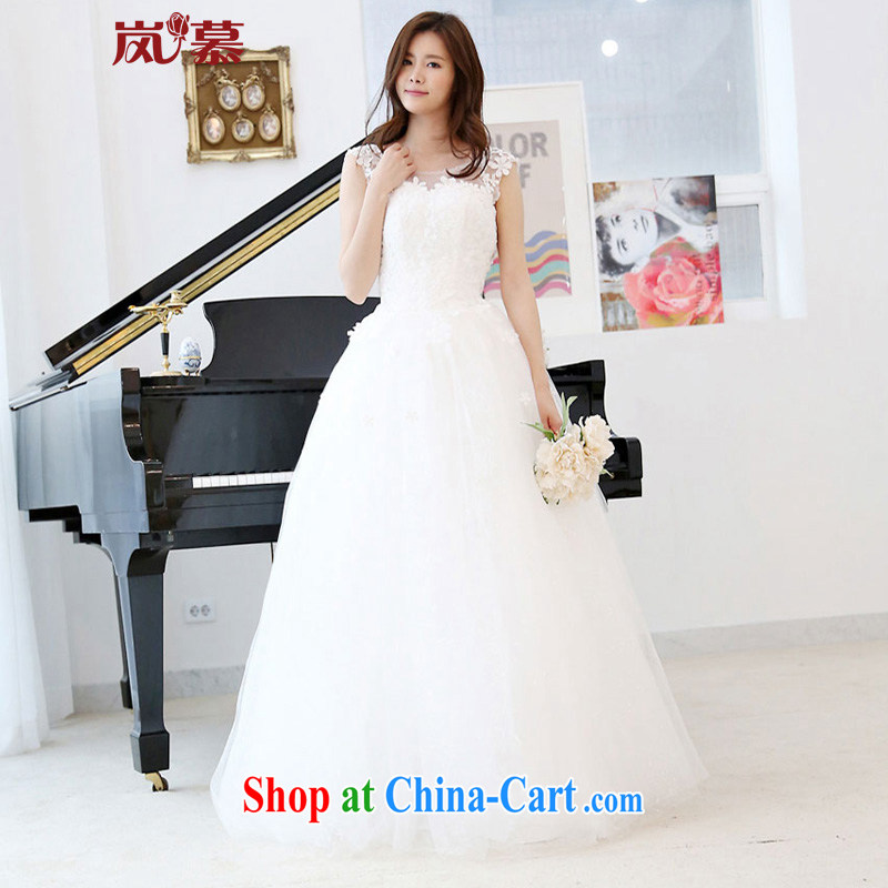 sponsors of the original design of a field shoulder flower manually back exposed sexy with shaggy dress bridal wedding white XXL _chest 100_waist 84_