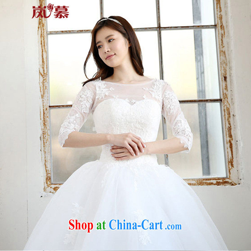 sponsors of the 2015 innovation, a field shoulder long-sleeved lace conservative with shaggy dress bridal wedding ivory XL (chest 95/waist 79, sponsors, and, shopping on the Internet