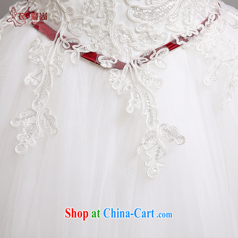 Yi love is summer 2015 new wedding dresses in Europe and chest bare lace-up waist wedding natural canopy tail short film floor wedding female white can make the $30 do not return clothing, love, and shopping on the Internet