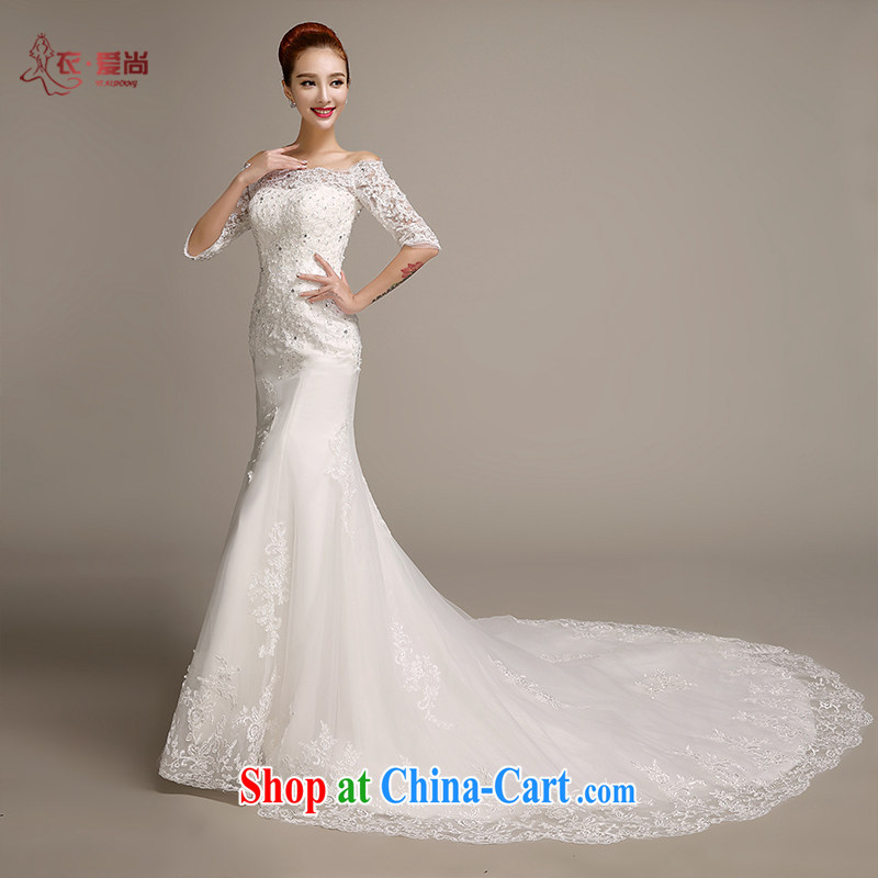 Clothing and love is new, summer 2015 wedding dresses and stylish a Field shoulder cultivating Korean lace crowsfoot wedding package and the cuff marriages tail wedding dresses female white to make the _30 does not return
