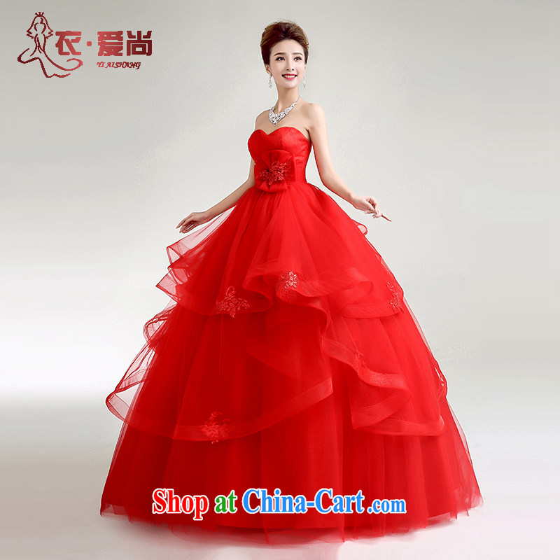2015 new Korean-style wedding dresses, spring red high waist wiped his chest in the code binding with pregnant women shaggy dress red can be given to the 30 million do not return, and love, and shopping on the Internet