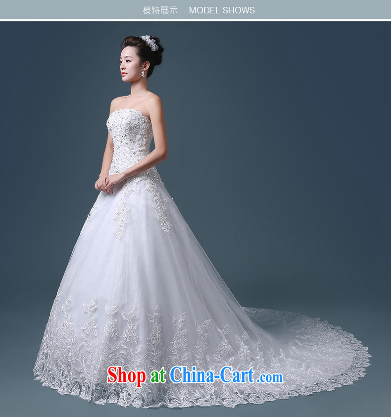 Atypical pneumonia Hang Seng bride's bare chest Korean long-tail wedding dresses new 2015 spring and summer marriage custom, waist graphics thin wedding elections chest bare, simple, elegant -- White XXL pictures, price, brand platters! Elections are good character, the national distribution, so why buy now enjoy more preferential! Health