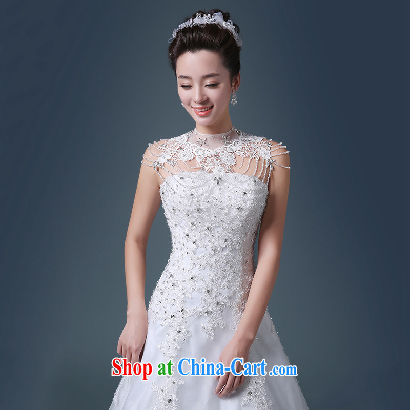 Code Hang Seng bride wiped his chest Korean long-tail wedding dresses new 2015 spring and summer marriage custom, waist graphics thin wedding elections chest bare, simple, elegant -- White XXL atypical pneumonia, Hang Seng bride, online shopping