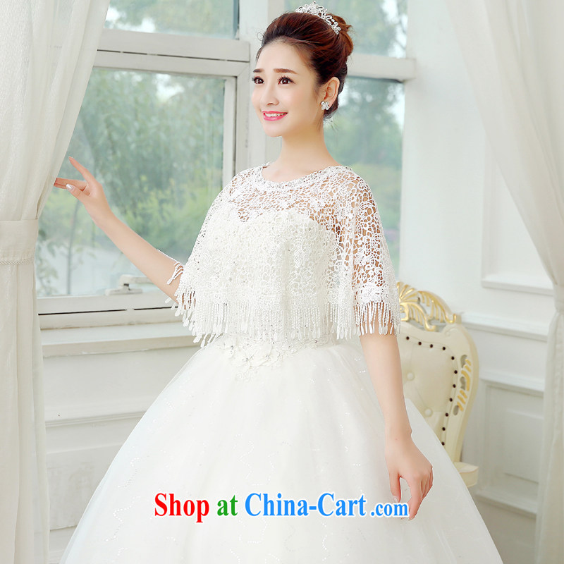 Syria Time 2015 new marriages lace shawl, Japan, and South Korea wedding accessories summer white thin, wood drilling bridesmaid dress, a small jacket white, time, and shopping on the Internet