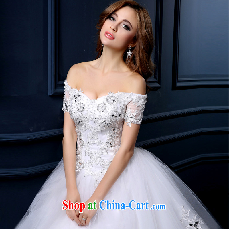 Yarn edge 100, wedding dresses 2015 new summer field shoulder wedding stylish package shoulder with wedding band beauty graphics thin wedding marriages shaggy dress white L yarn edge 100, and, on-line shopping
