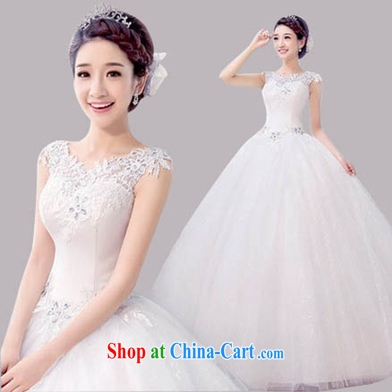 New 2015 wedding dresses summer Korean minimalist bride larger graphics thin with a shoulder-shoulder wedding dresses and white XXXL