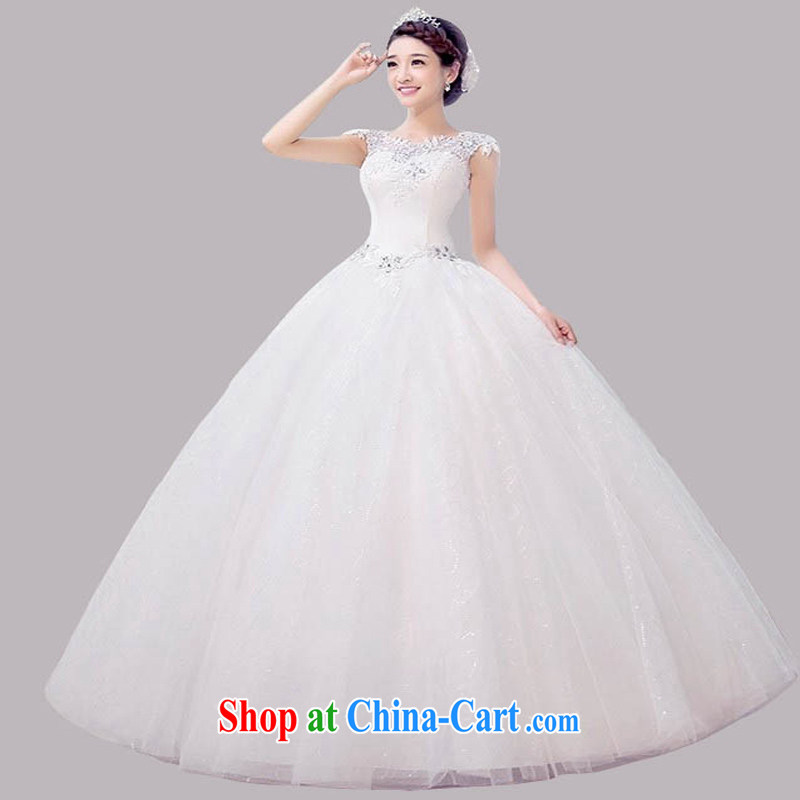 New 2015 wedding dresses summer Korean minimalist bride larger graphics thin with a shoulder-shoulder wedding dresses and white XXXL, pure bamboo love yarn, shopping on the Internet