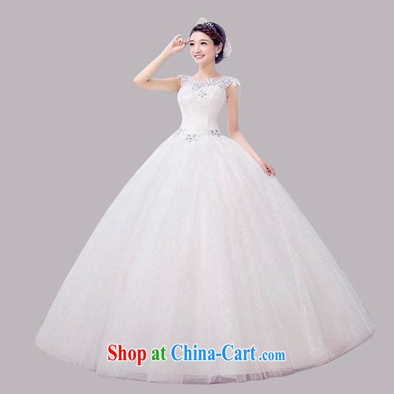 New 2015 wedding dresses summer Korean minimalist bride larger graphics thin with a shoulder-shoulder wedding dresses and white XXXL, pure bamboo love yarn, shopping on the Internet