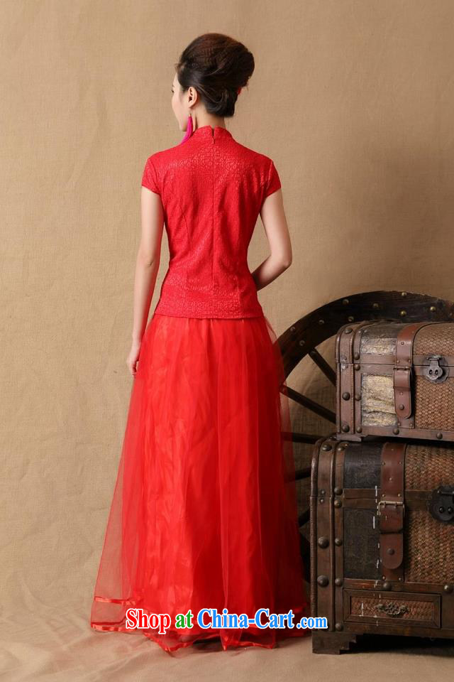 2015 bridal wedding ceremony cheongsam dress red bows, dress style 6648 red XL pictures, price, brand platters! Elections are good character, the national distribution, so why buy now enjoy more preferential! Health