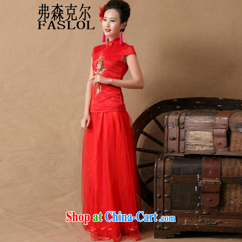 2015 bridal wedding ceremony cheongsam dress red bows, dress style 6670 red XL, infusion Michael (FASLOL), shopping on the Internet