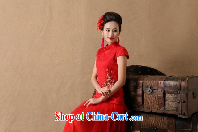 2015 bridal wedding ceremony cheongsam dress red bows, dress style 6646 red XL pictures, price, brand platters! Elections are good character, the national distribution, so why buy now enjoy more preferential! Health