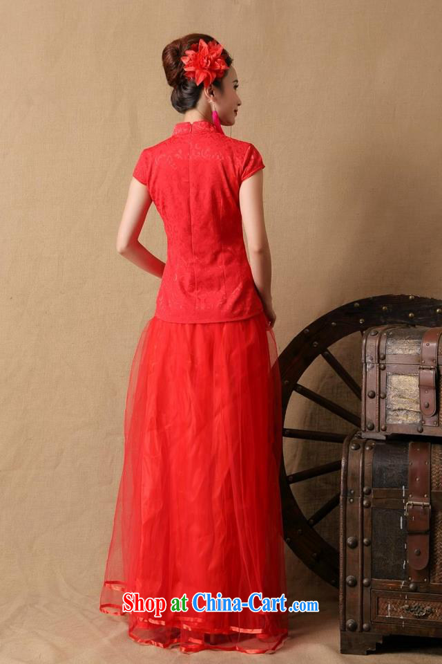 2015 bridal wedding ceremony cheongsam dress red bows, dress style 6646 red XL pictures, price, brand platters! Elections are good character, the national distribution, so why buy now enjoy more preferential! Health