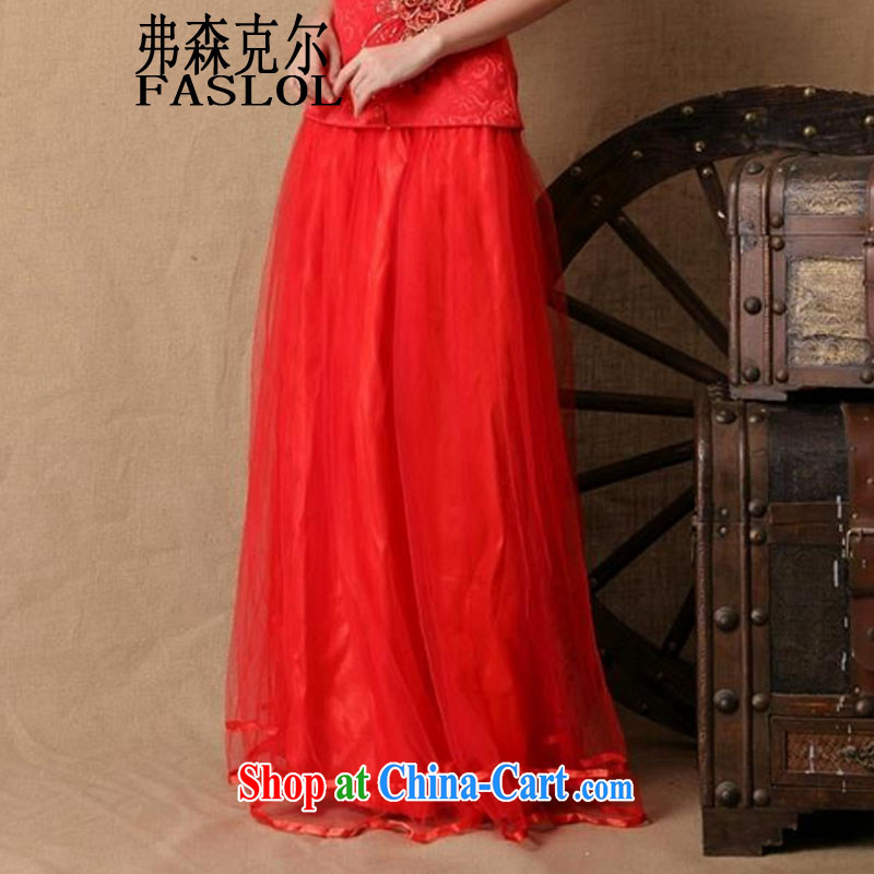 2015 bridal wedding ceremony cheongsam dress red bows, dress style 6646 red XL, frank, Michael (FASLOL), online shopping
