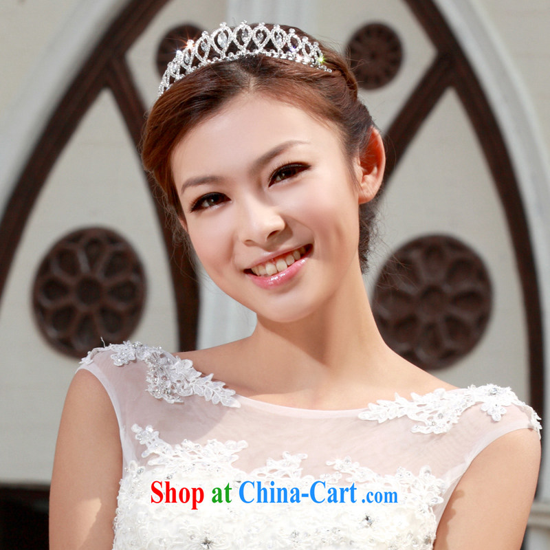 The bride's lavish wedding jewelry Korean crystal Crown Kit chain jewelry wedding accessories 3-piece kit Crown + necklace + earrings, a bride, and shopping on the Internet