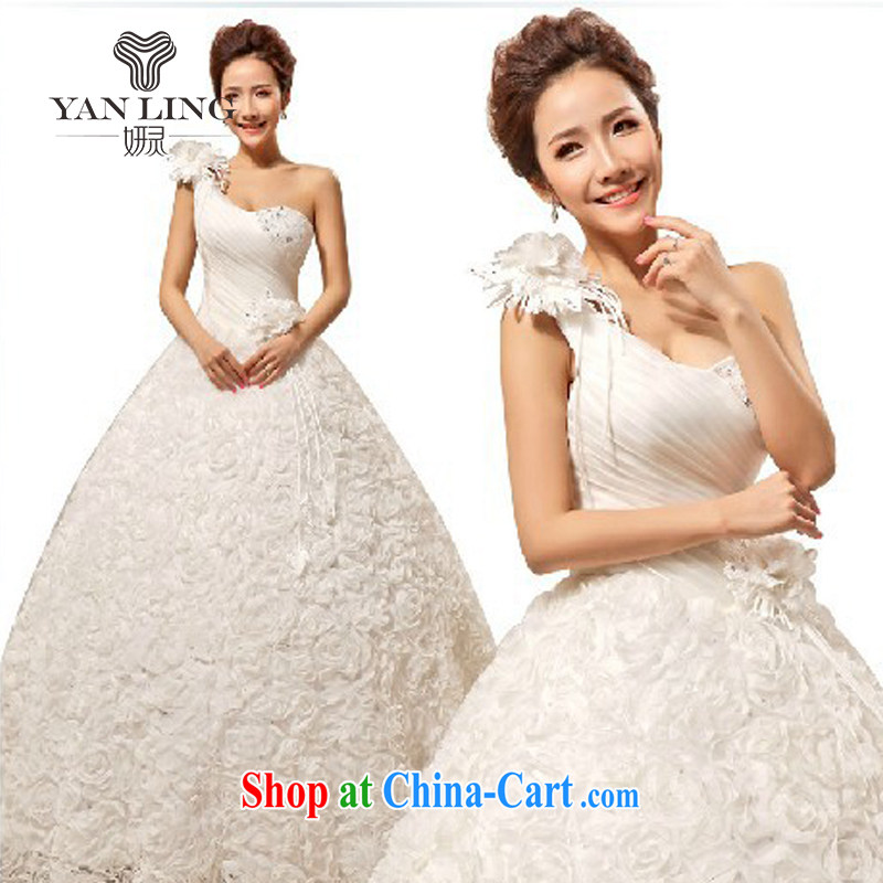 Her spirit 2015 new wedding dresses Korean sweet Princess with bride single shoulder wiped chest wedding HS 291 red S, her spirit, and on-line shopping