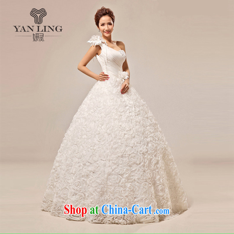 Her spirit 2015 new wedding dresses Korean sweet Princess with bride single shoulder wiped chest wedding HS 291 red S, her spirit, and on-line shopping