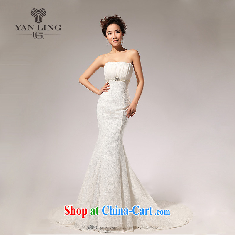 Her spirit 2015 new lace WITH THE WAIST skirt A erase chest wedding dresses skirts HS 70 white S