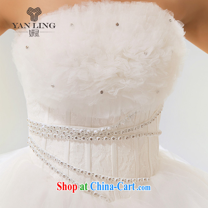 Her spirit 2015 New royal lace Korean version Mary Magdalene Chest straps Princess bride wedding Royal White S, her spirit, and shopping on the Internet