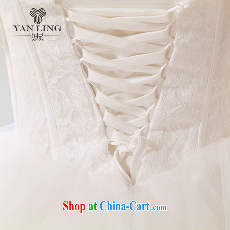 Her spirit 2015 New royal lace Korean version Mary Magdalene Chest straps Princess bride wedding Royal White S, her spirit, and shopping on the Internet