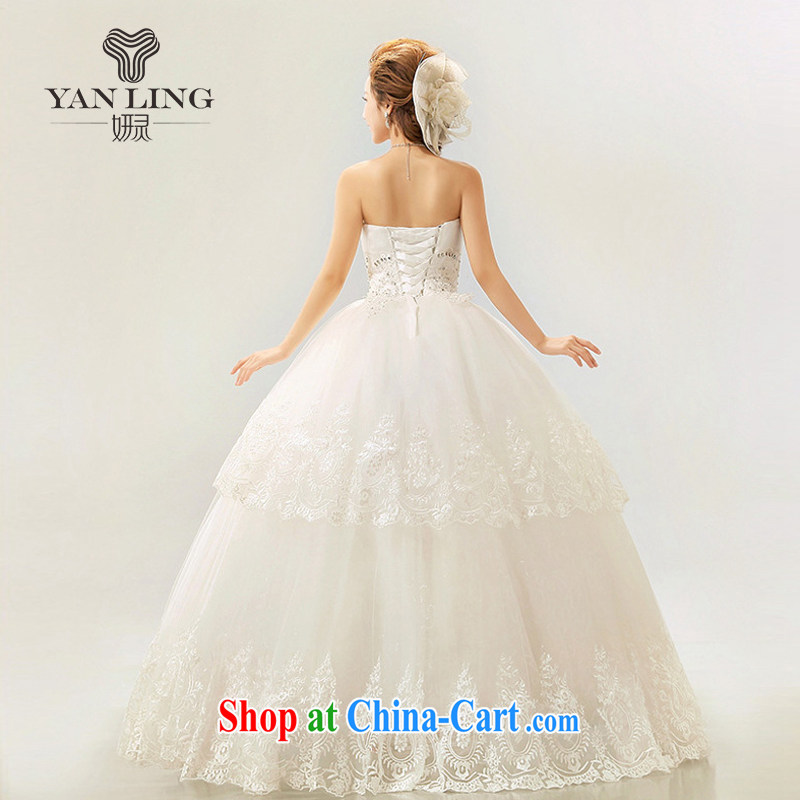 Her spirit 2015 New royal lace Korean chest bare tail Princess bride wedding Royal White S, her spirit, and on-line shopping