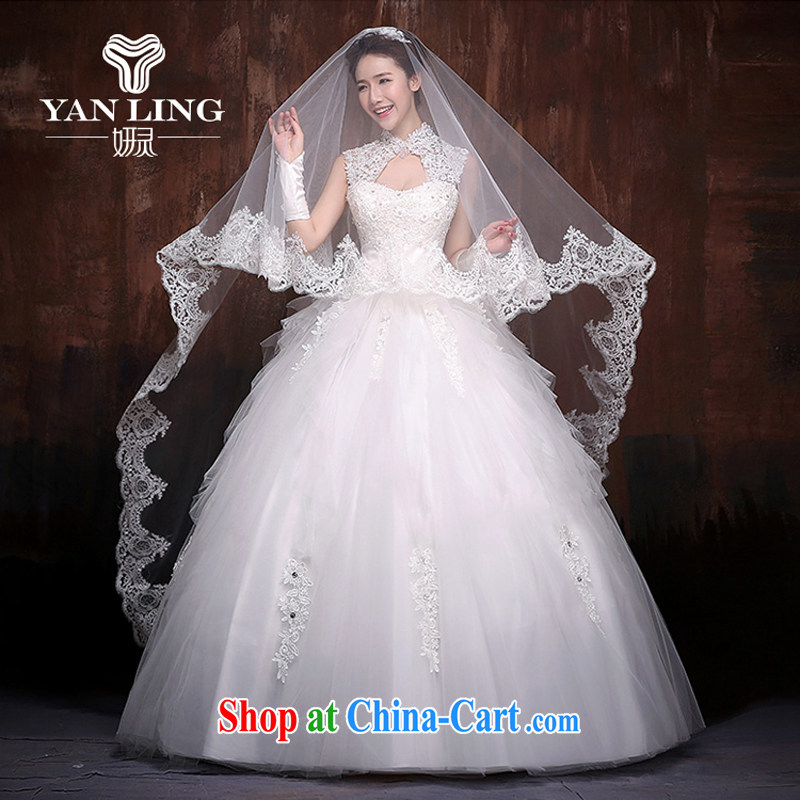 Her spirit wedding dresses new 2015 modern Korean brides field shoulder back exposed lace straps with white XXL