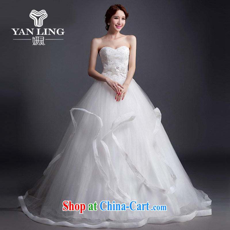 Her spirit 2015 new wedding dresses elegant antique chest bare lace inserts drill with winter, custom wedding XXL