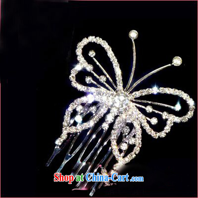Pure bamboo yarn love wedding dresses with sparkling butterfly diamond jewelry and silver, the pure love bamboo yarn, shopping on the Internet