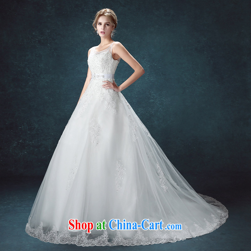 Kou Connie wedding dresses 2015 summer new dual-shoulder small tail Wedding Video thin the Field shoulder bridal white wedding white XL crackdown, Connie (JIAONI), online shopping
