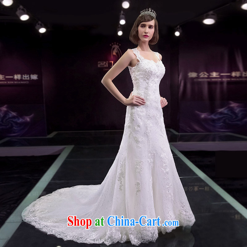 The bride's wedding dresses new 2015 crowsfoot wedding tail field in Europe and shoulder bridal 2592 custom, a bride, shopping on the Internet