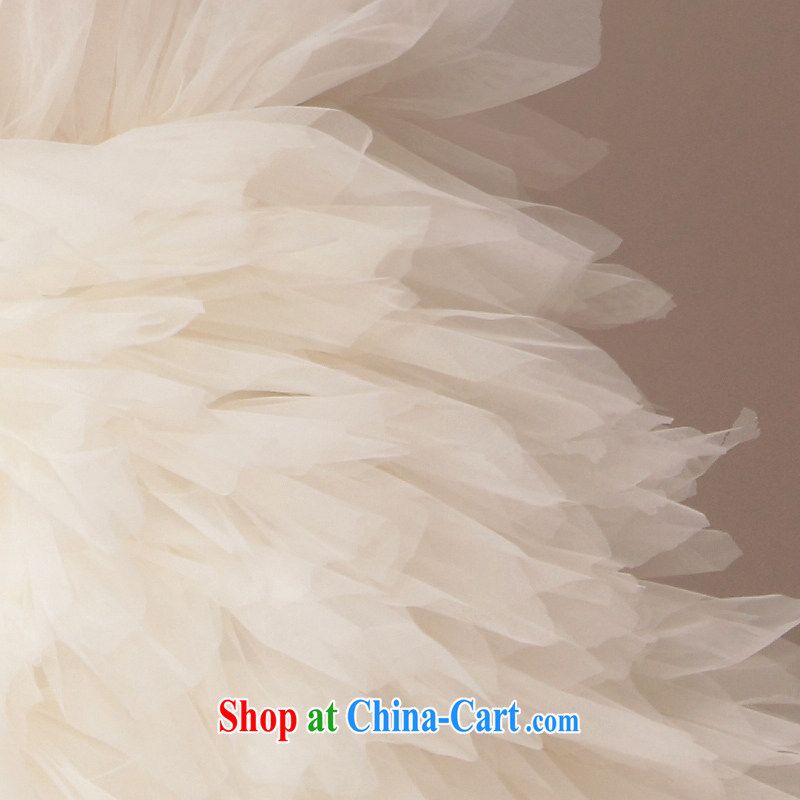 With the 2015 spring new wedding Princess lace Korean small white tail erase chest graphics thin crowsfoot girls wedding dresses feathers. ivory L, AIDS, and shopping on the Internet
